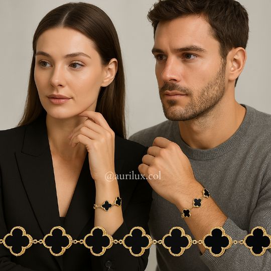 Pulsera Van Cleef Trébol de Lujo 🍀 Acero Premium