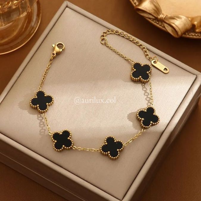 Pulsera Van Cleef Trébol de Lujo 🍀 Acero Premium