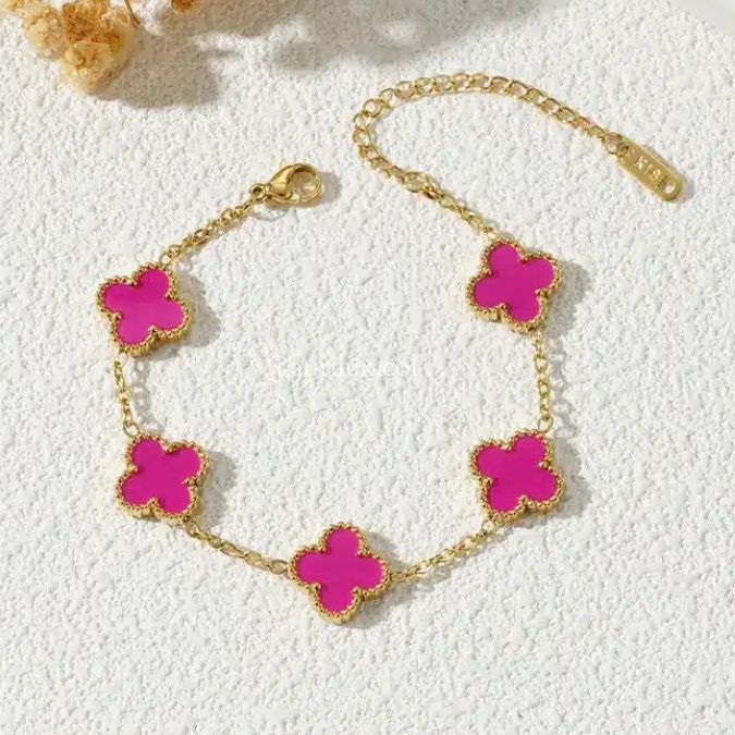 Pulsera Van Cleef Trébol de Lujo 🍀 Acero Premium