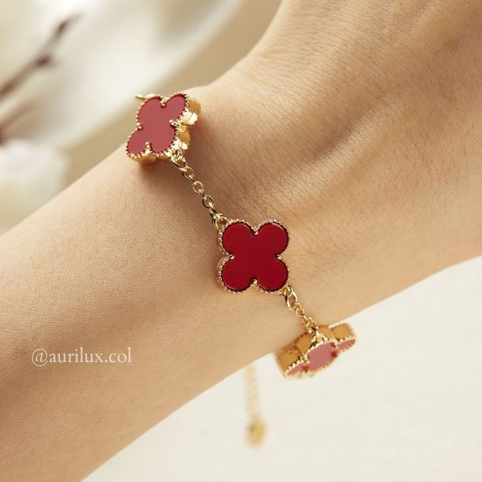 Pulsera Van Cleef Trébol de Lujo 🍀 Acero Premium