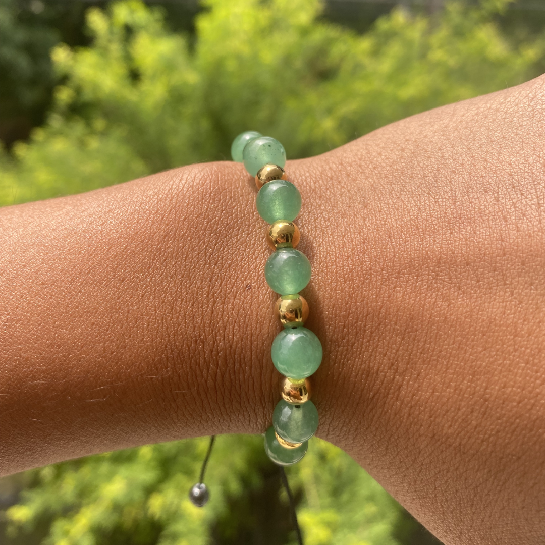 Cadena + Dije & Pulsera - Aventurina y Jade