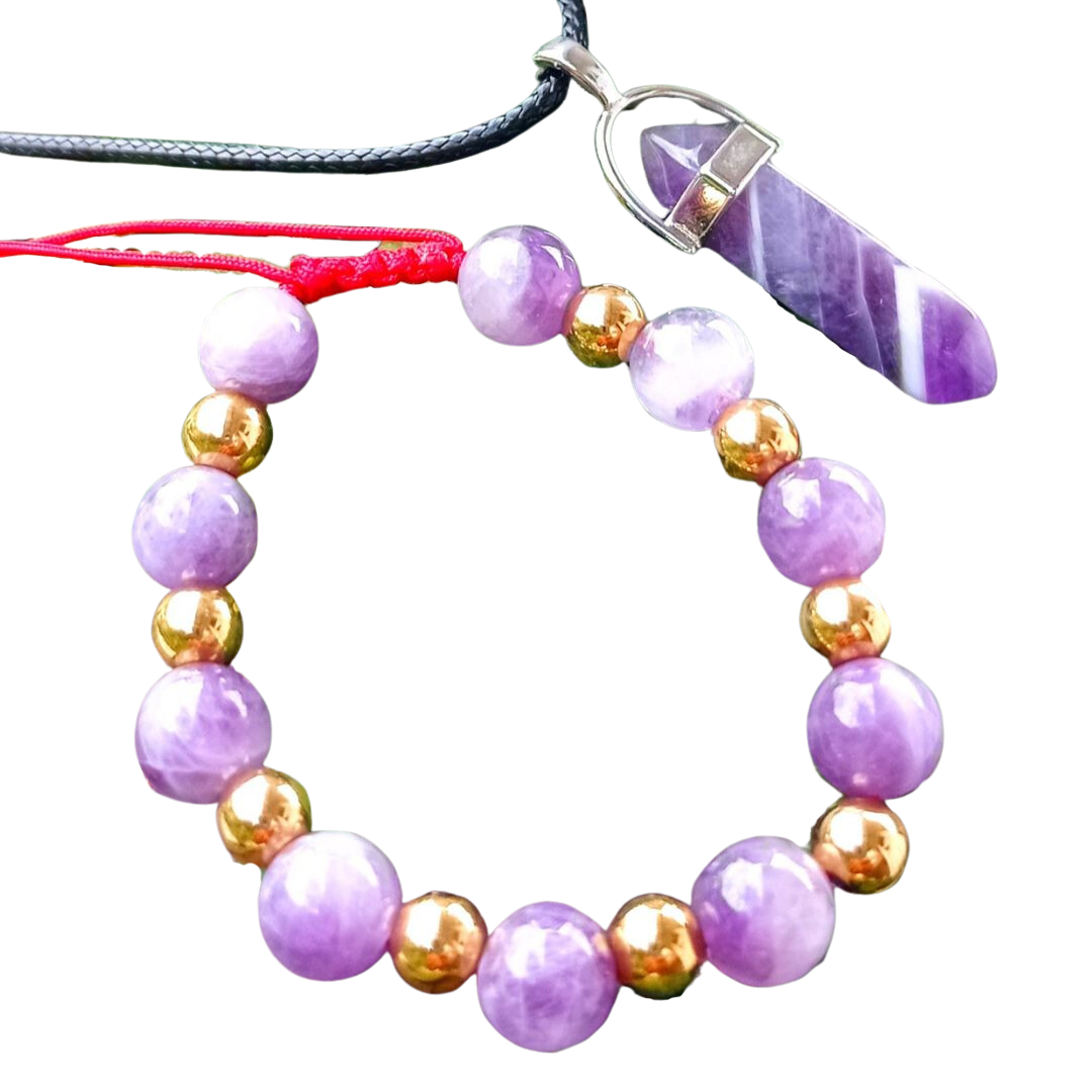 Cadena + Dije & Pulsera - Amatista