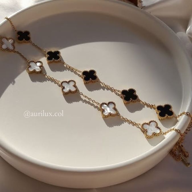 Pulsera Van Cleef Trébol de Lujo 🍀 Acero Premium