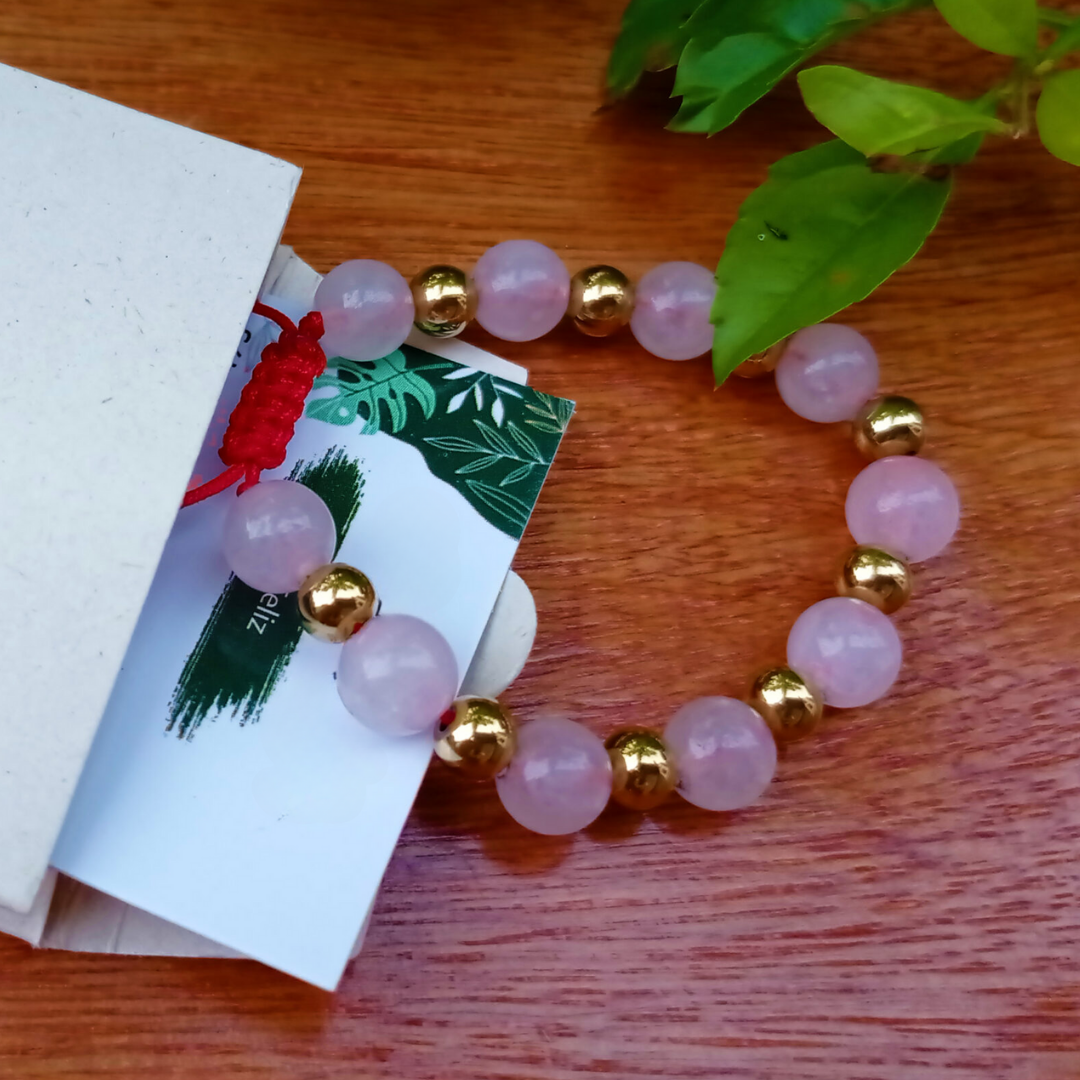Cadena + Dije & Pulsera - Cuarzo Rosa