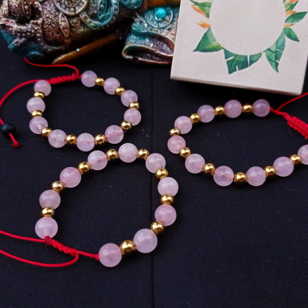 Cadena + Dije & Pulsera - Cuarzo Rosa