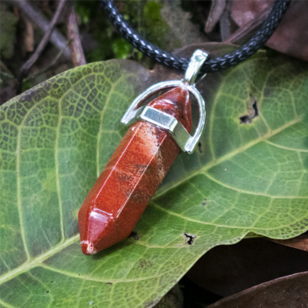 Cadena + Dije & Pulsera - Cornalina y Jaspe Rojo