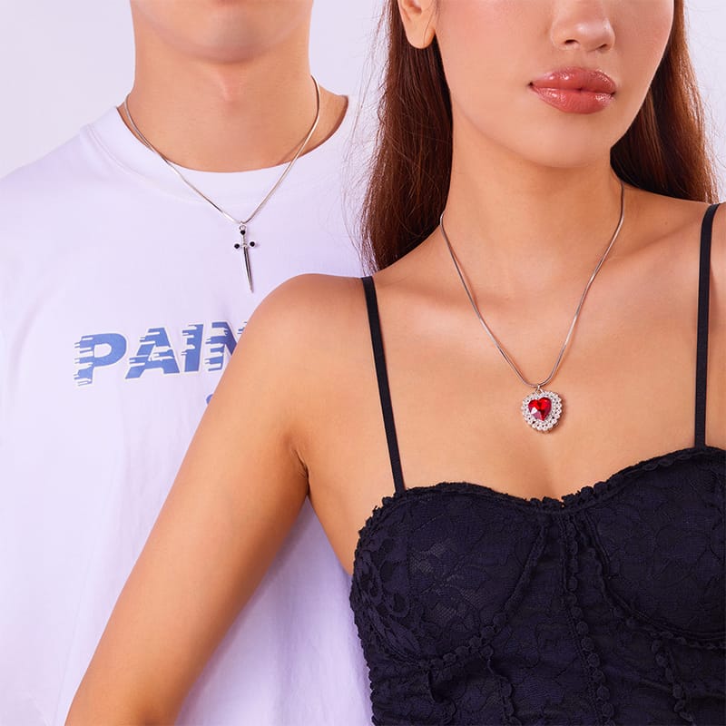 Cadenas Para El y Ella ❤️ Set Corazón & Espada ⚔️
