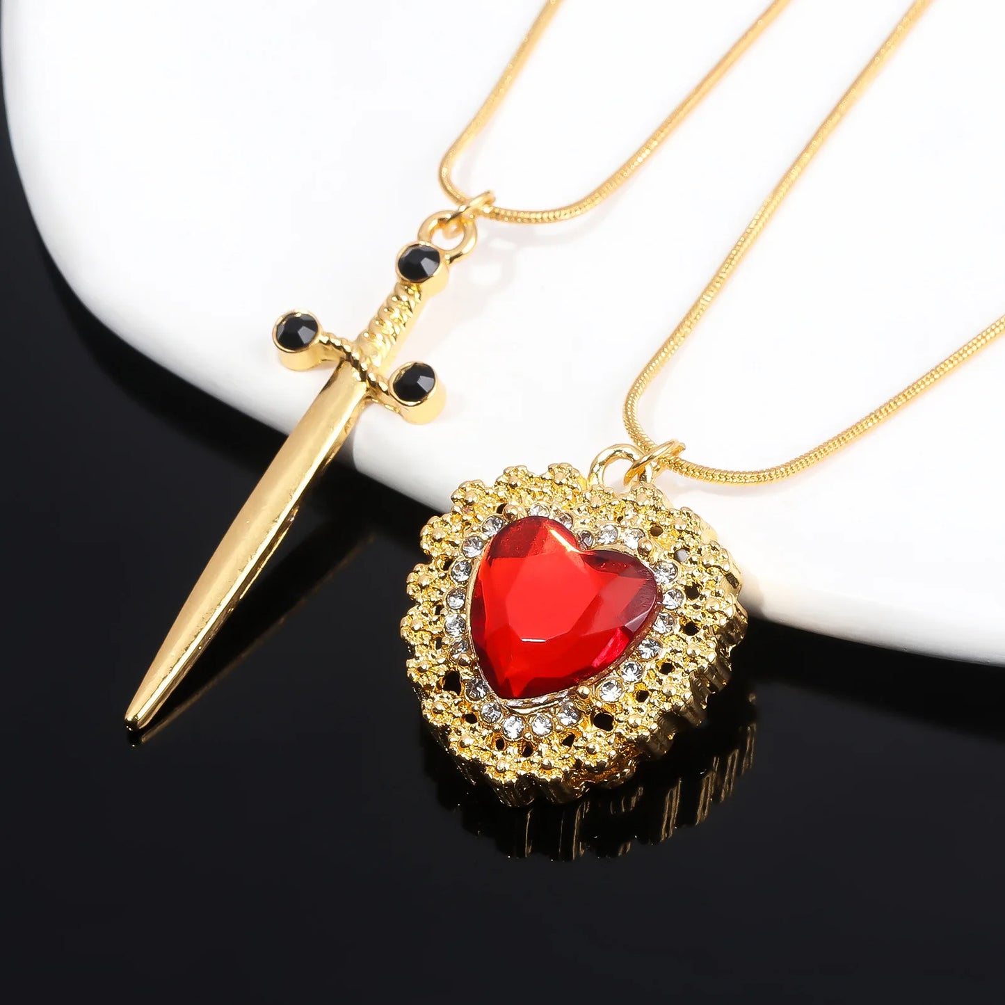 Cadenas Para El y Ella ❤️ Set Corazón & Espada ⚔️