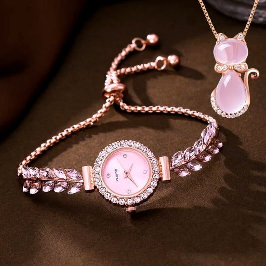 DUO FELINO™ Cadena de Gato y Reloj Elegante
