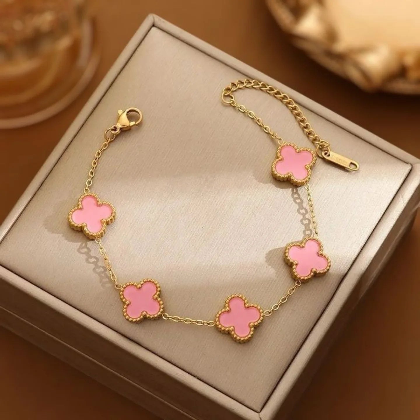 Pulsera Van Cleef Trébol de Lujo 🍀 Acero Premium