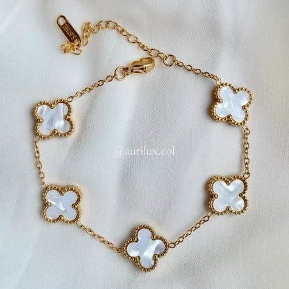 Pulsera Van Cleef Trébol de Lujo 🍀 Acero Premium