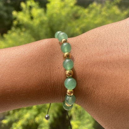 Cadena + Dije & Pulsera - Aventurina y Jade