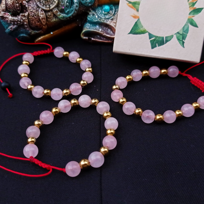 Cadena + Dije & Pulsera - Cuarzo Rosa