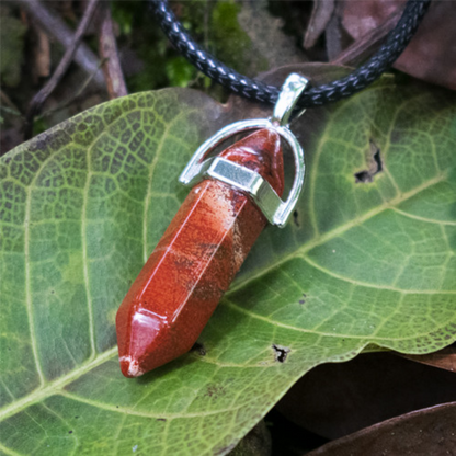 Cadena + Dije & Pulsera - Cornalina y Jaspe Rojo