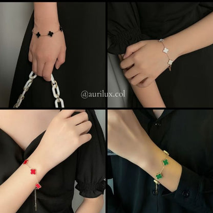 Pulsera Van Cleef Trébol de Lujo 🍀 Acero Premium
