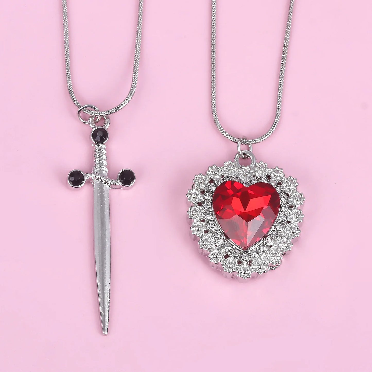 Cadenas Para El y Ella ❤️ Set Corazón & Espada ⚔️